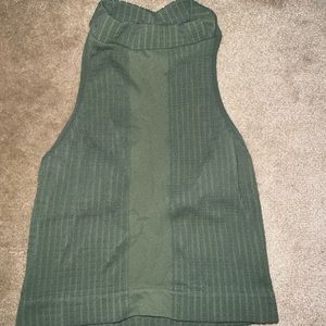 green high neck top